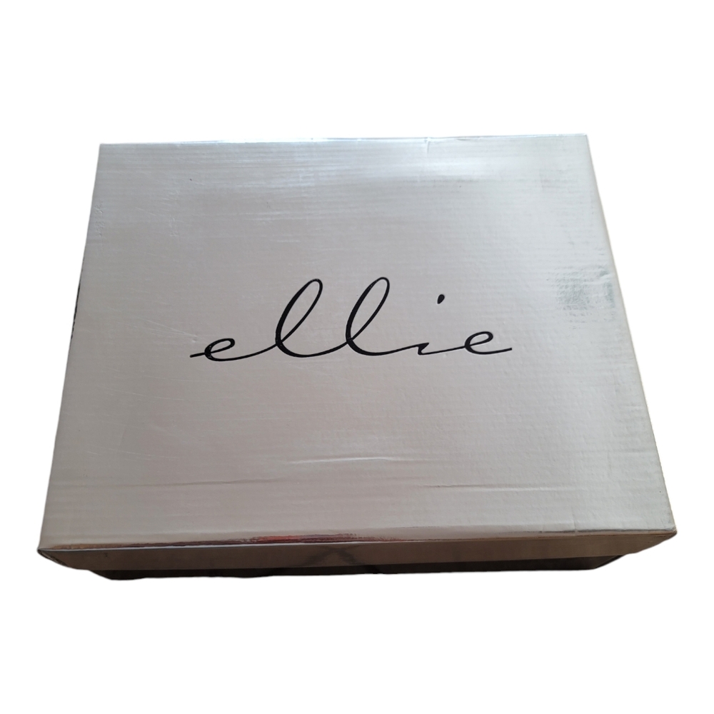 Ellie Heels Women's Size 11 Silver Open Toe With Buckle Ankle Straps 5.5" Shoe - Picture 3 of 13